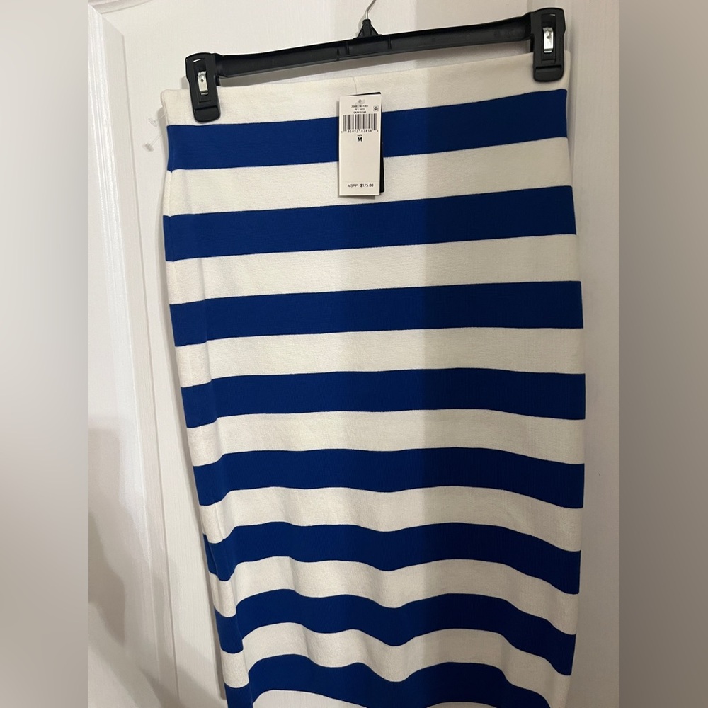 Ralph Lauren Blue and White Striped Pencil Skirt - Picture 4 of 5